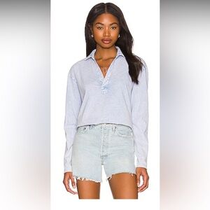 Frank & Eileen popover Henley in Mineral Blue